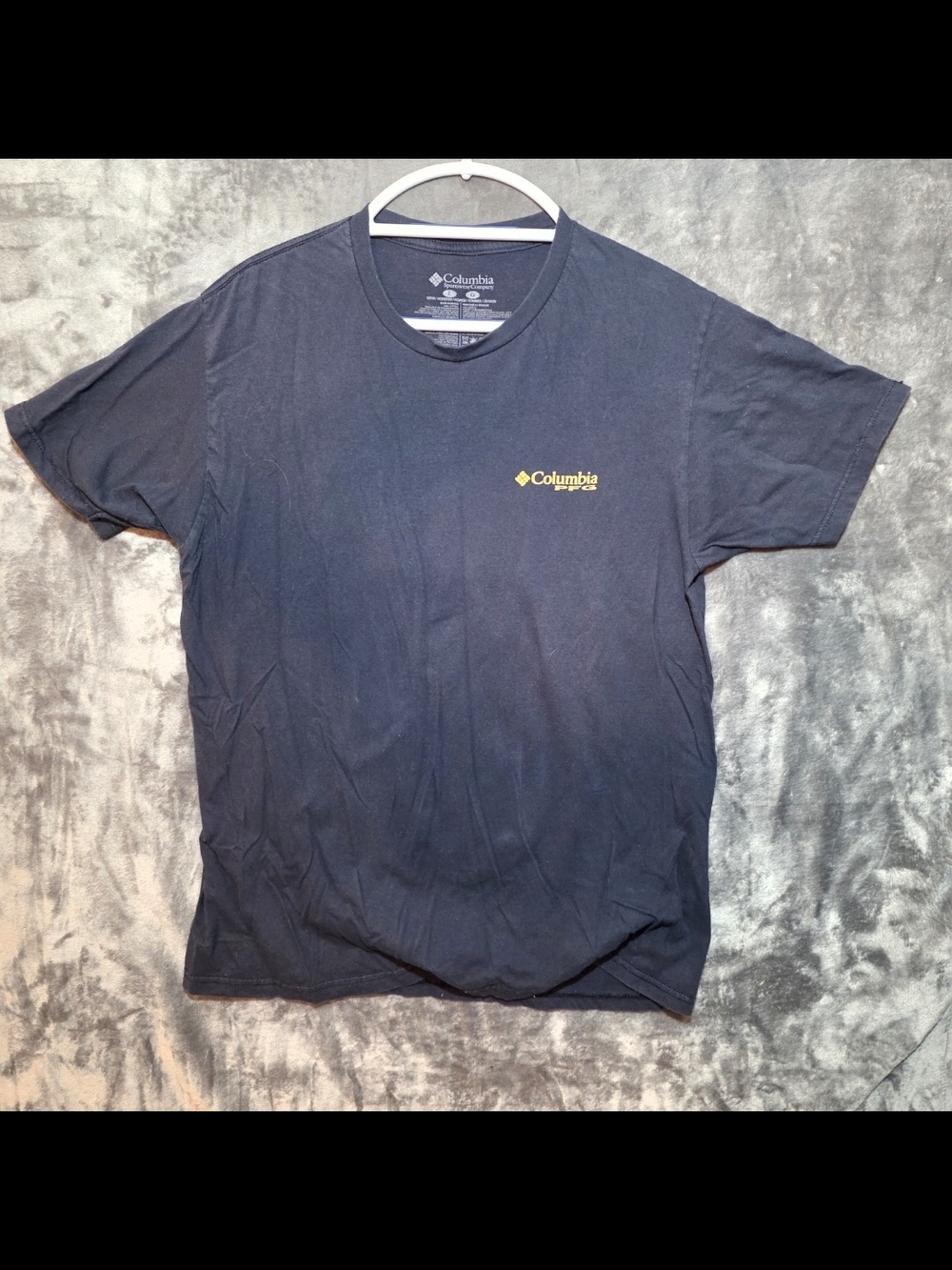 Columbia Navy Short Sleeve Tee with Yellow Logo